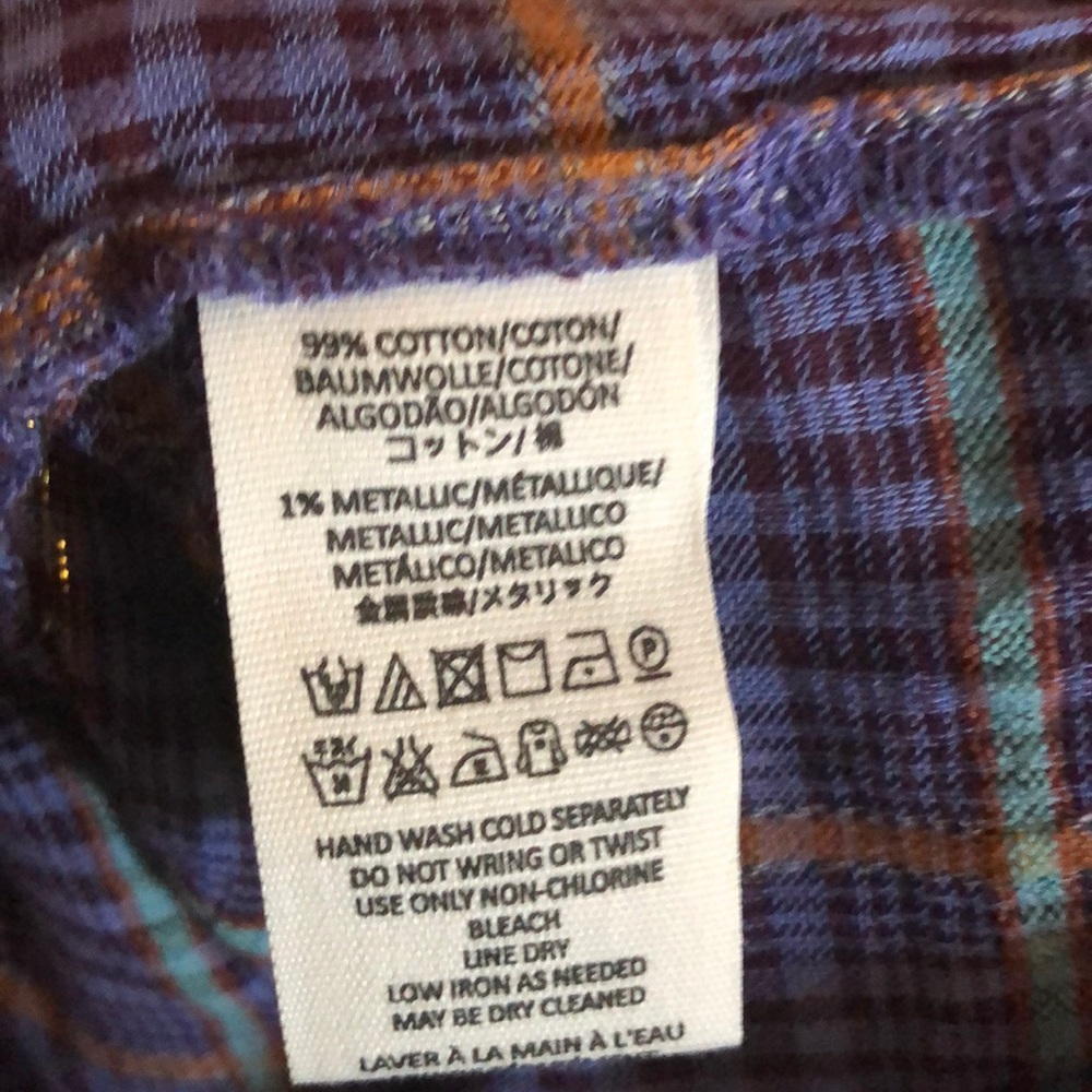 NWOT Free People Purple/Gold Shirt Size M - Picture 6 of 6